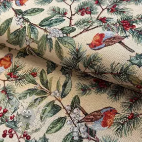 Tessuto decorativo GOBELIN premium Robin winter charm