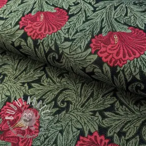 Tessuto decorativo GOBELIN premium Poppy art craft black