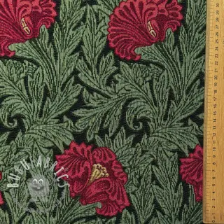 Tessuto decorativo GOBELIN premium Poppy art craft black