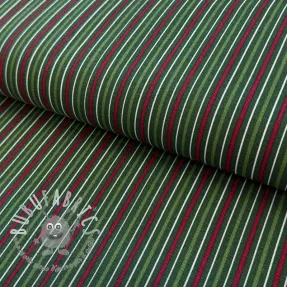 Tessuto decorativo premium Line Xmas stripe army