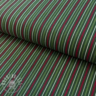 Tessuto decorativo premium Line Xmas stripe army