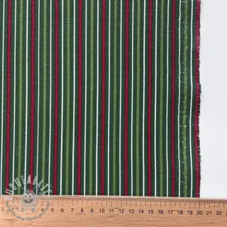 Tessuto decorativo premium Line Xmas stripe army
