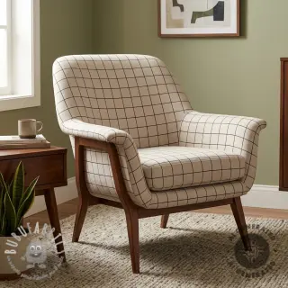 Tessuto decorativo Linenlook Freehand grid lines