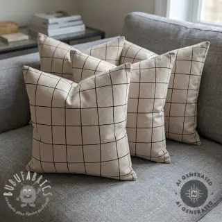 Tessuto decorativo Linenlook Freehand grid lines