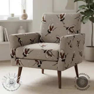 Tessuto decorativo Linenlook Crane blossom sky