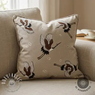 Tessuto decorativo Linenlook Crane blossom sky