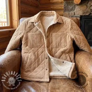 Velluto a coste QUILT taupe