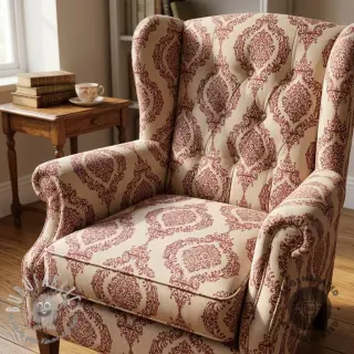 Tessuto decorativo Linenlook Baroque damask charm wine