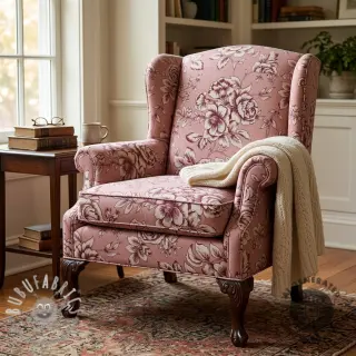 Tessuto decorativo Linenlook Elegant rose bloom wine