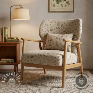 Tessuto decorativo Linenlook Wander woods doodle