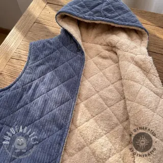 Velluto a coste QUILT navy