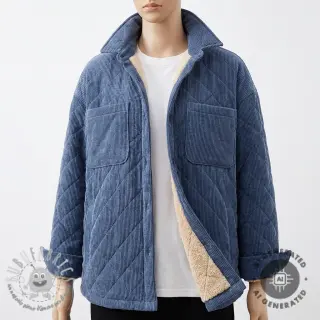 Velluto a coste QUILT navy