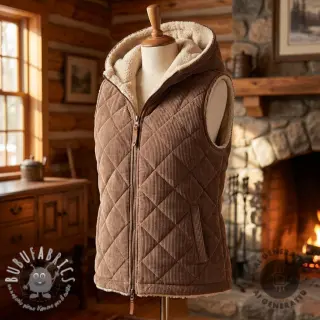 Velluto a coste QUILT brown