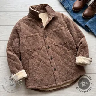 Velluto a coste QUILT brown