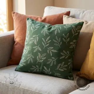 Tessuto decorativo Linenlook Elegant leaf branch army