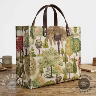 Tessuto decorativo Linenlook Wandering tree wood digital print