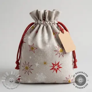 Tessuto decorativo Linenlook Magic star red gold