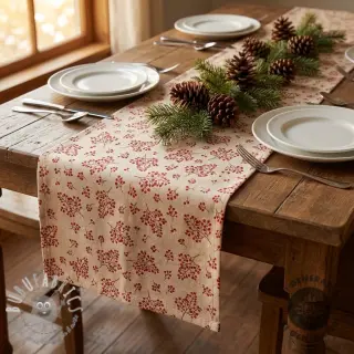 Tessuto decorativo Linenlook Winter berry bloom