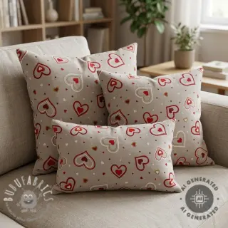 Tessuto decorativo Linenlook Sweet heart joy