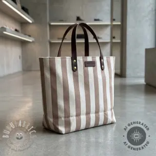 Tessuto decorativo Linenlook Joyful basic stripe taupe