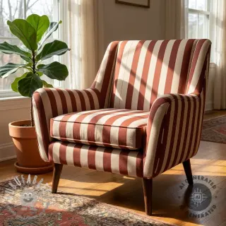 Tessuto decorativo Linenlook Joyful basic stripe terra