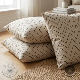 Tessuto decorativo Linenlook Freehand zigzag lines