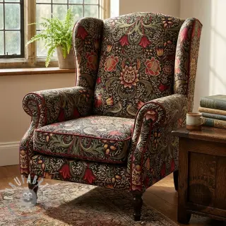 Tessuto decorativo GOBELIN premium Ornate art craft black