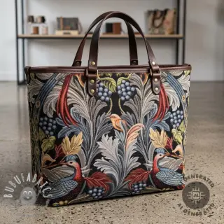 Tessuto decorativo GOBELIN premium Leafy paradise bird
