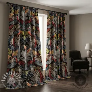 Tessuto decorativo GOBELIN premium Leafy paradise bird