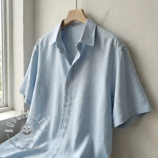 Viscosa con lino WASHED light blue