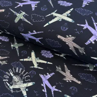 Jersey Airplanes navy digital print