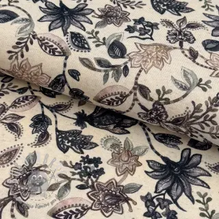 Jersey con lino Flowers navy digital print