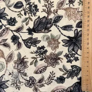 Jersey con lino Flowers navy digital print