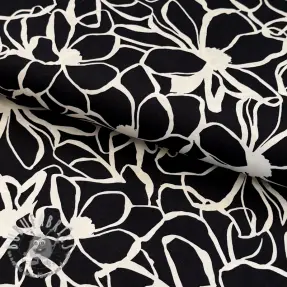 Tessuto di cotone SATIN Magnolia NERIDA HANSEN black