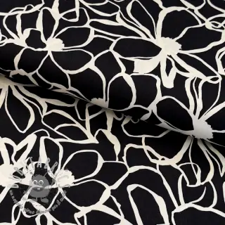 Tessuto di cotone SATIN Magnolia NERIDA HANSEN black
