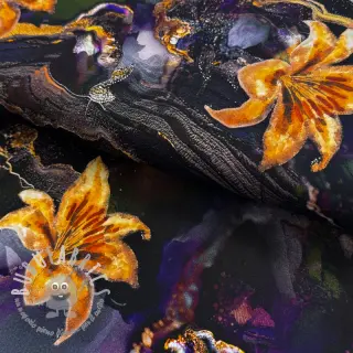 Tessuti per abbigliamento da donna e occasioni speciali PUNTA DI ROMA Flowers black digital print