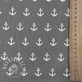 Tessuto di cotone Anchors grey