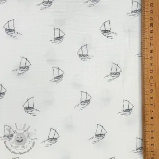 Mussola/Doppia garza Boats white
