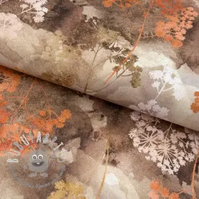 Tessuto decorativo Flowers toffee digital print