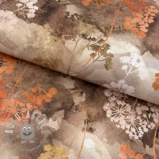 Tessuto decorativo Flowers toffee digital print