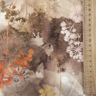 Tessuto decorativo Flowers toffee digital print