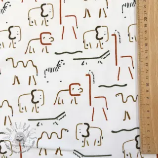 Felpa garzata SOFT Safari animals off white