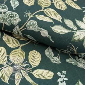 Tessuto decorativo Plants dark green digital print