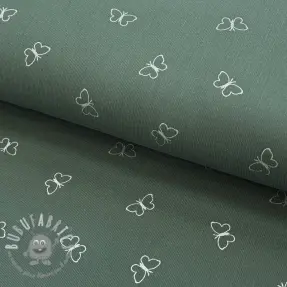 Cord a coste GLITTER Butterflies sage
