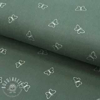 Cord a coste GLITTER Butterflies sage