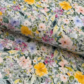 Viscosa con lino CREPE Flowers Simi digital print