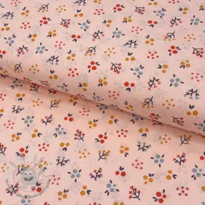 Tessuto di cotone Small flowers light salmon ORGANIC