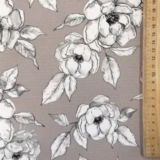 Tessuto decorativo Flowers taupe digital print