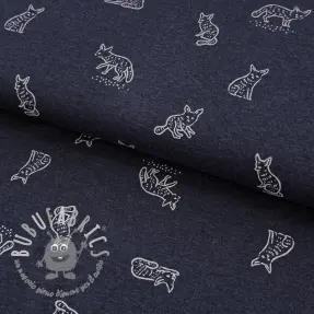 Jersey Hidden foxie indigo melange