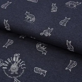 Jersey Hidden foxie indigo melange